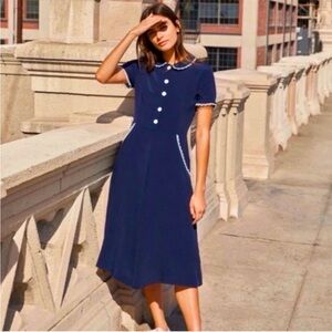 Christy Dawn Navy Blue Midi Dress